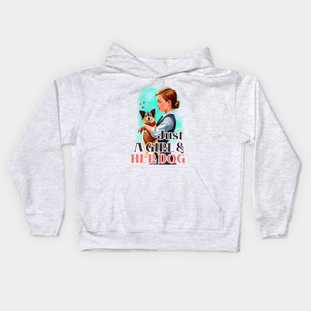 Just a Girl and Her Dog Kids Hoodie by Cheeky BB